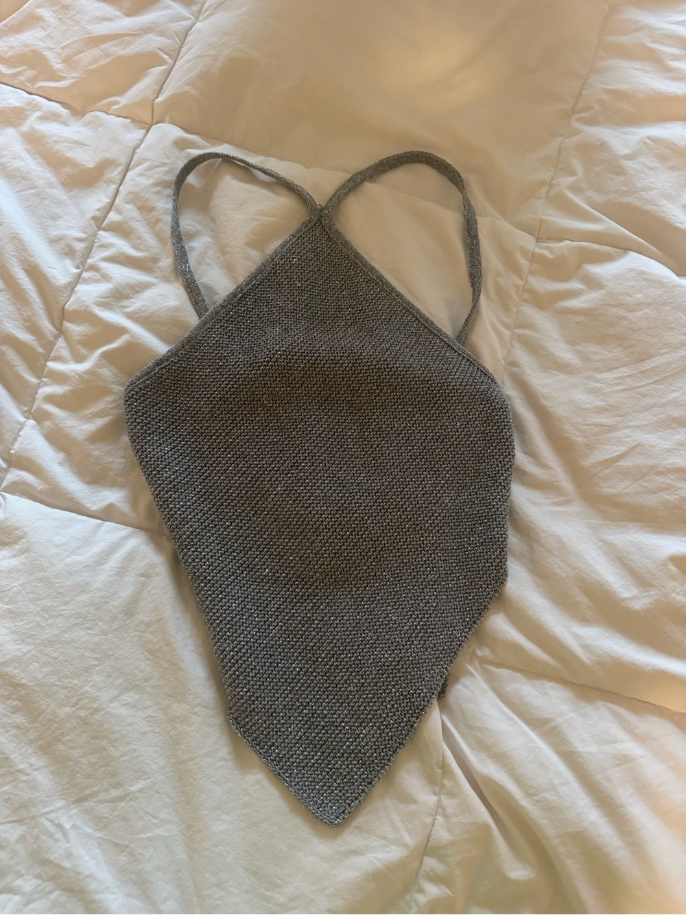 Zara Silver  Knit Halter Top